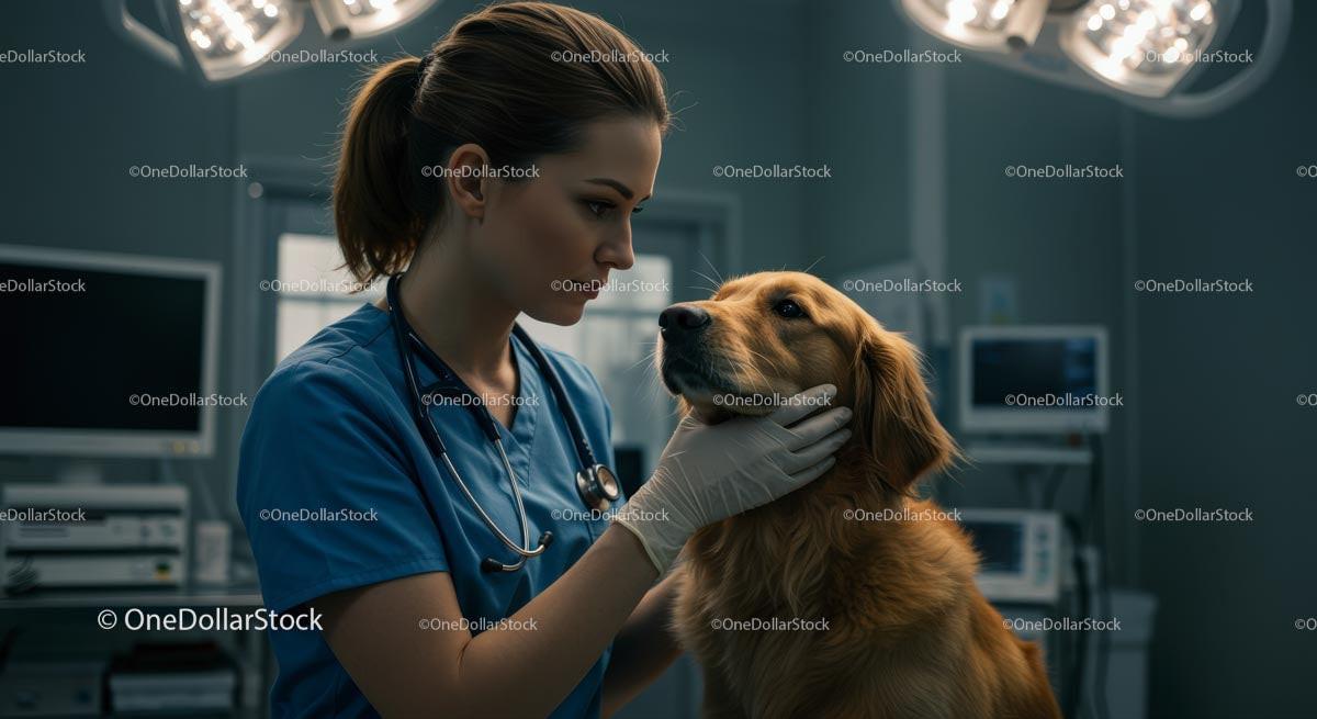 Veterinarian Examining Golden Retriever in Clinic Stock Photo Bundle preview 6