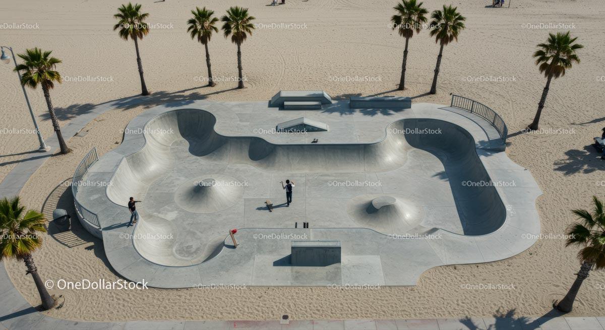 Skateboarder Enjoying Sunny Skatepark by the Beach Stock Photo Bundle preview 16