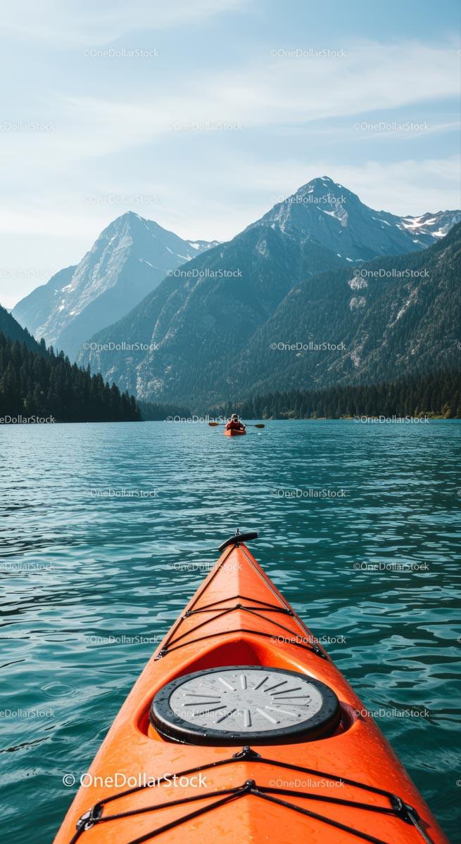 Kayaking Adventure on a Serene Mountain Lake Stock Photo Bundle preview 5
