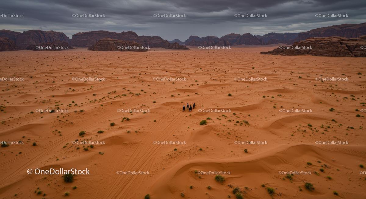 Horseback Riding Through Majestic Desert Landscape