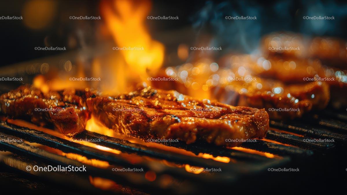 Juicy Grilled Steak Over Open Flame