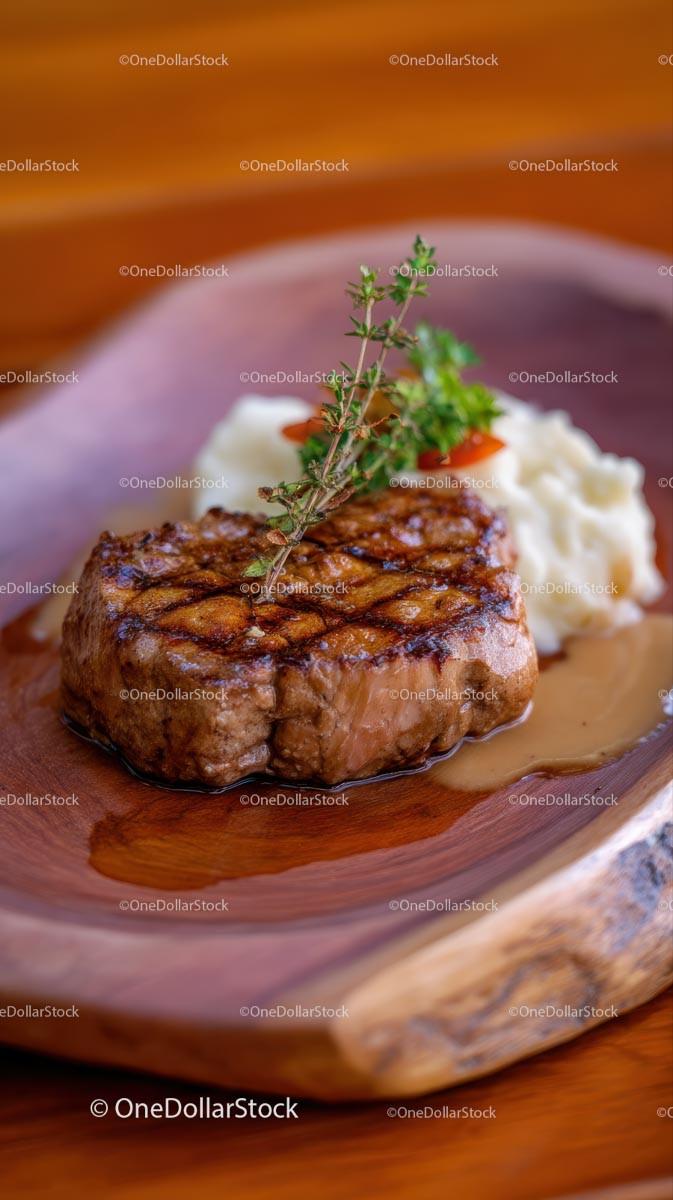Gourmet Steak Stock Photos: Juicy Grilled Cuts and Elegant Plating Stock Photo Bundle creative preview 4