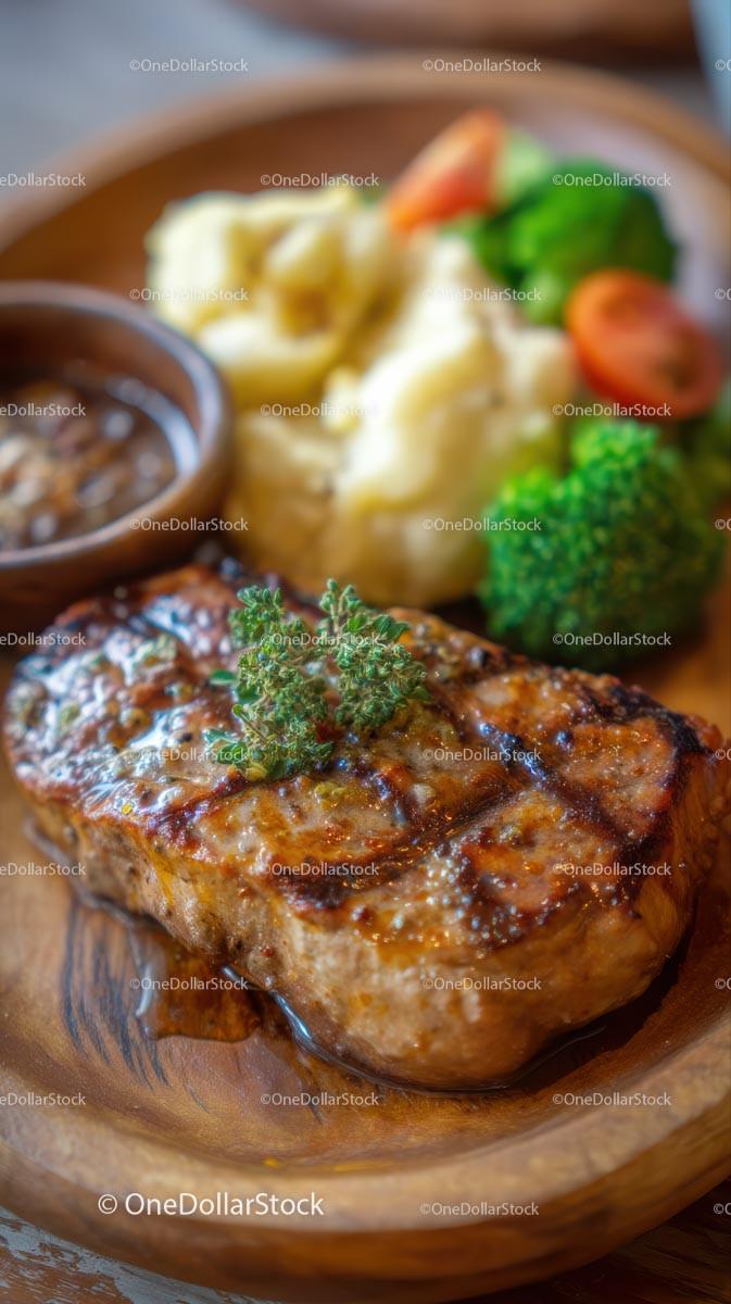 Gourmet Steak Stock Photos: Juicy Grilled Cuts and Elegant Plating Stock Photo Bundle preview 16
