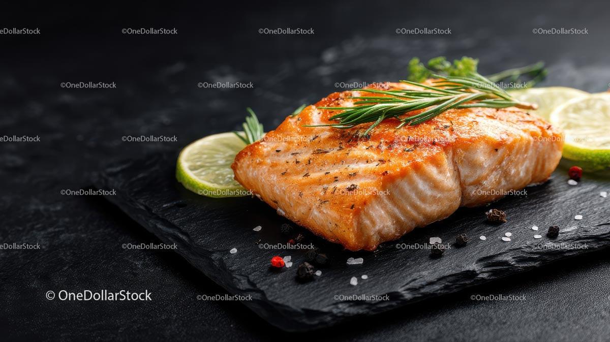 Grilled Fish with Rosemary on Wooden Plate Stock Photo Bundle preview 17