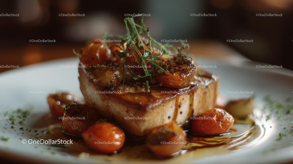 Gourmet Grilled Steak with Rosemary and Vegetables Stock Photo Bundle creative preview 4