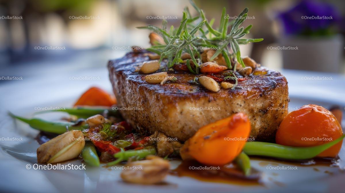 Gourmet Grilled Steak with Rosemary and Vegetables Stock Photo Bundle preview 6