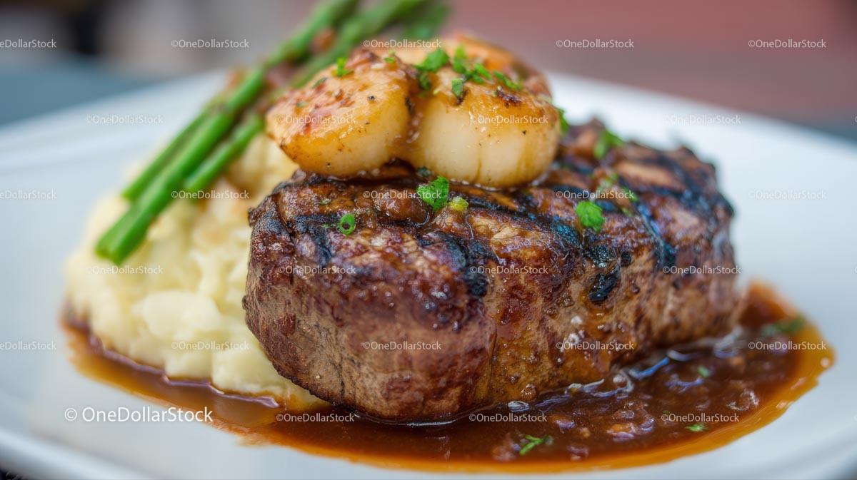 Gourmet Grilled Steak with Rosemary and Vegetables Stock Photo Bundle preview 8