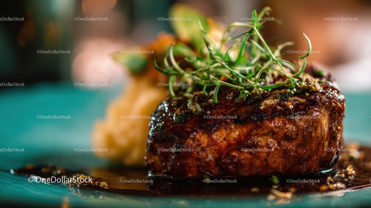 Gourmet Grilled Steak with Rosemary and Vegetables Stock Photo Bundle preview 13