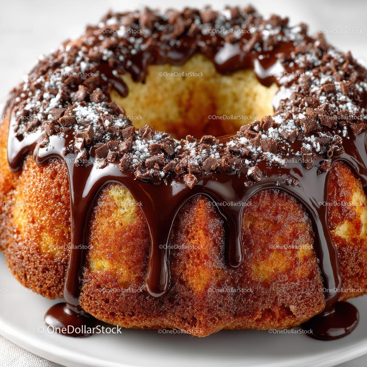 Delicious Bundt Cake with Rich Chocolate Drizzle