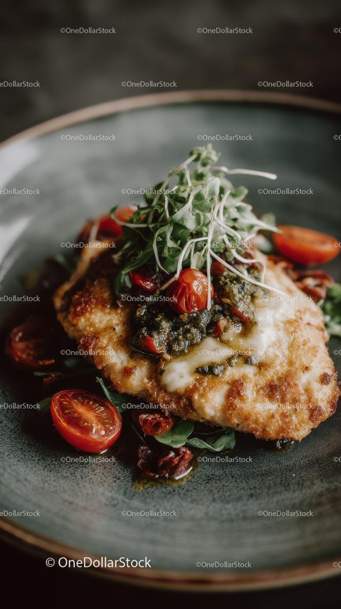 Gourmet Chicken with Pesto and Cherry Tomatoes