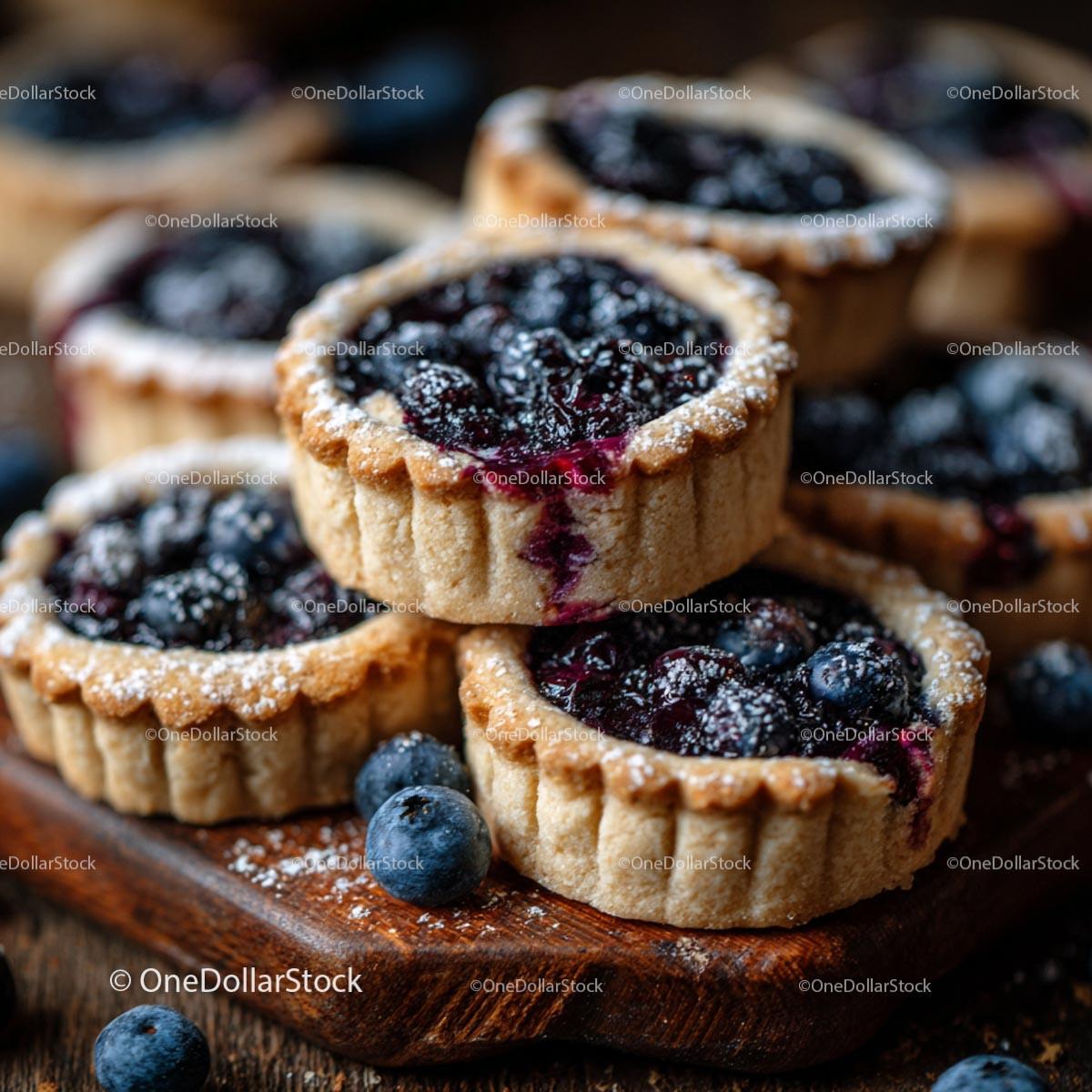 Fresh Blueberry Tarts with a Rustic Touch