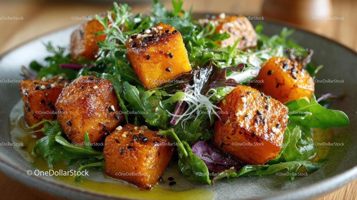 Roasted Pumpkin Salad with Fresh Greens Stock Photo Bundle preview 15