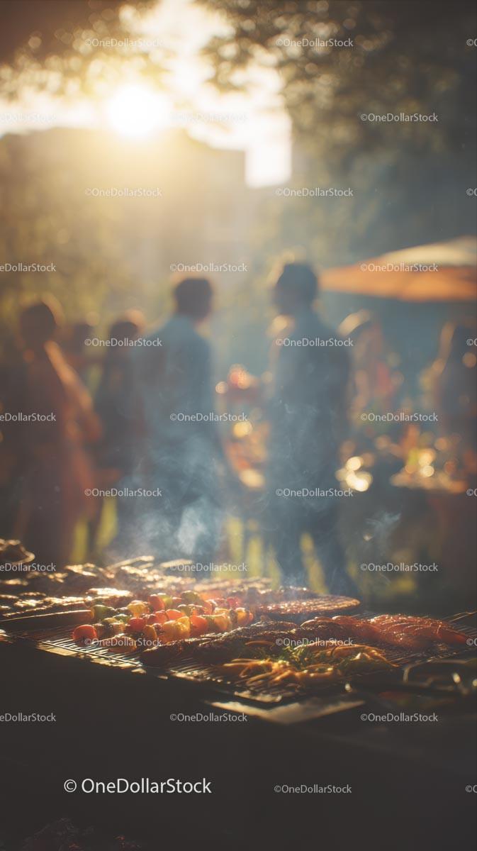 Outdoor Summer Barbecue with Friends and Family