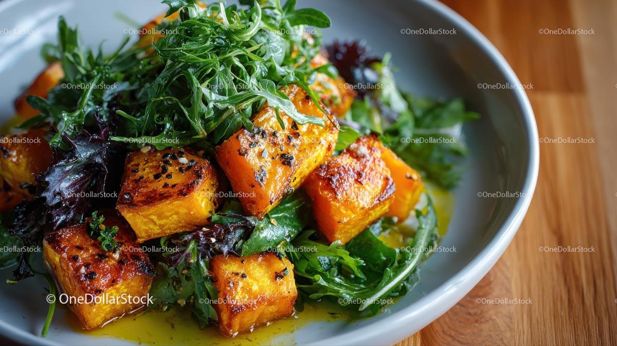 Roasted Pumpkin Salad with Fresh Greens Stock Photo Bundle preview 16