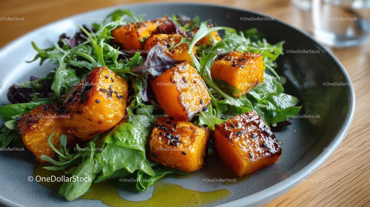 Roasted Pumpkin Salad with Fresh Greens Stock Photo Bundle preview 18