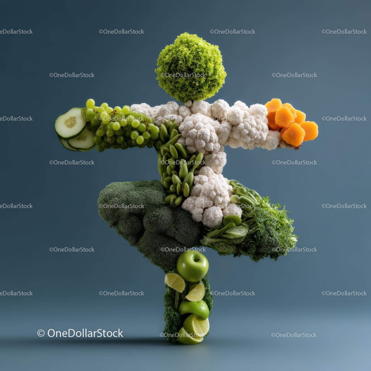 Artistic Sculpture of Fresh Vegetables