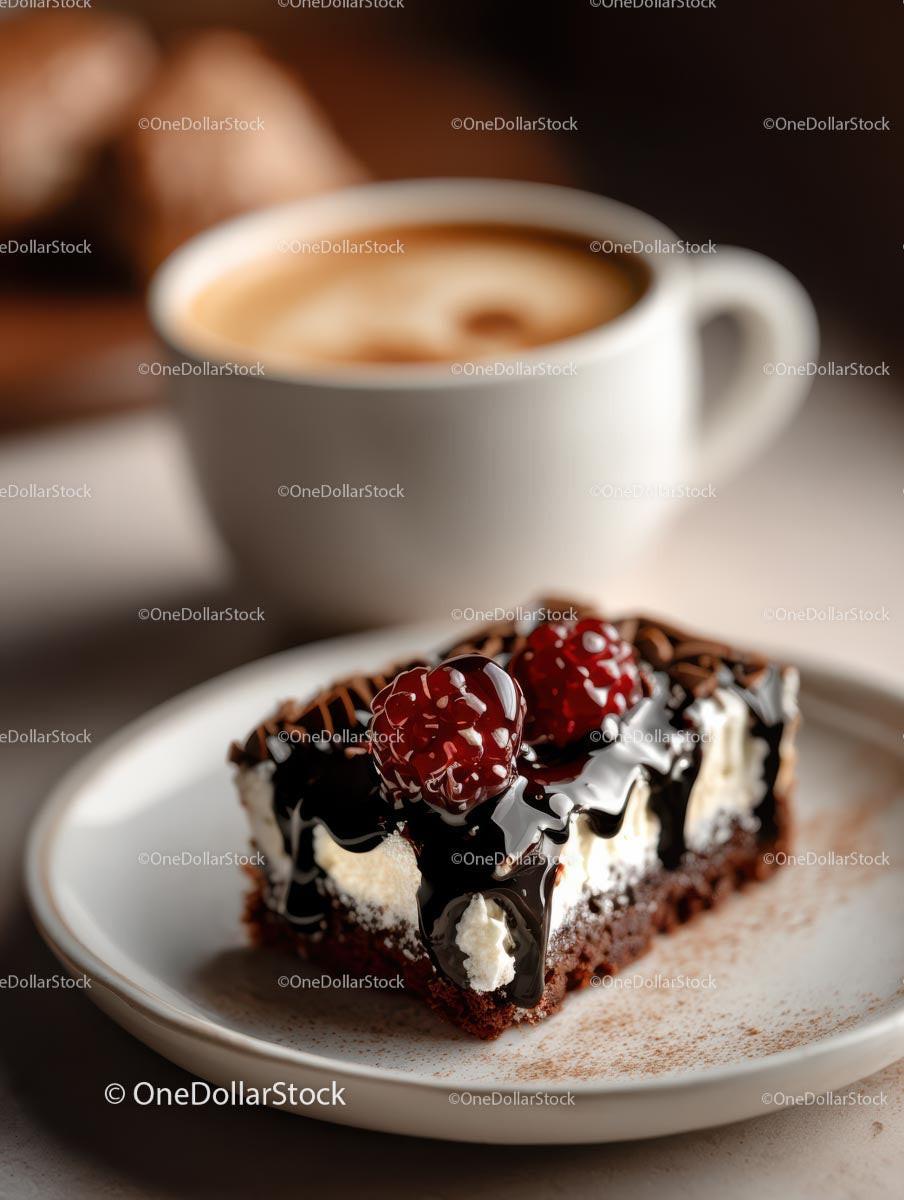 Delicious Chocolate Dessert with Coffee