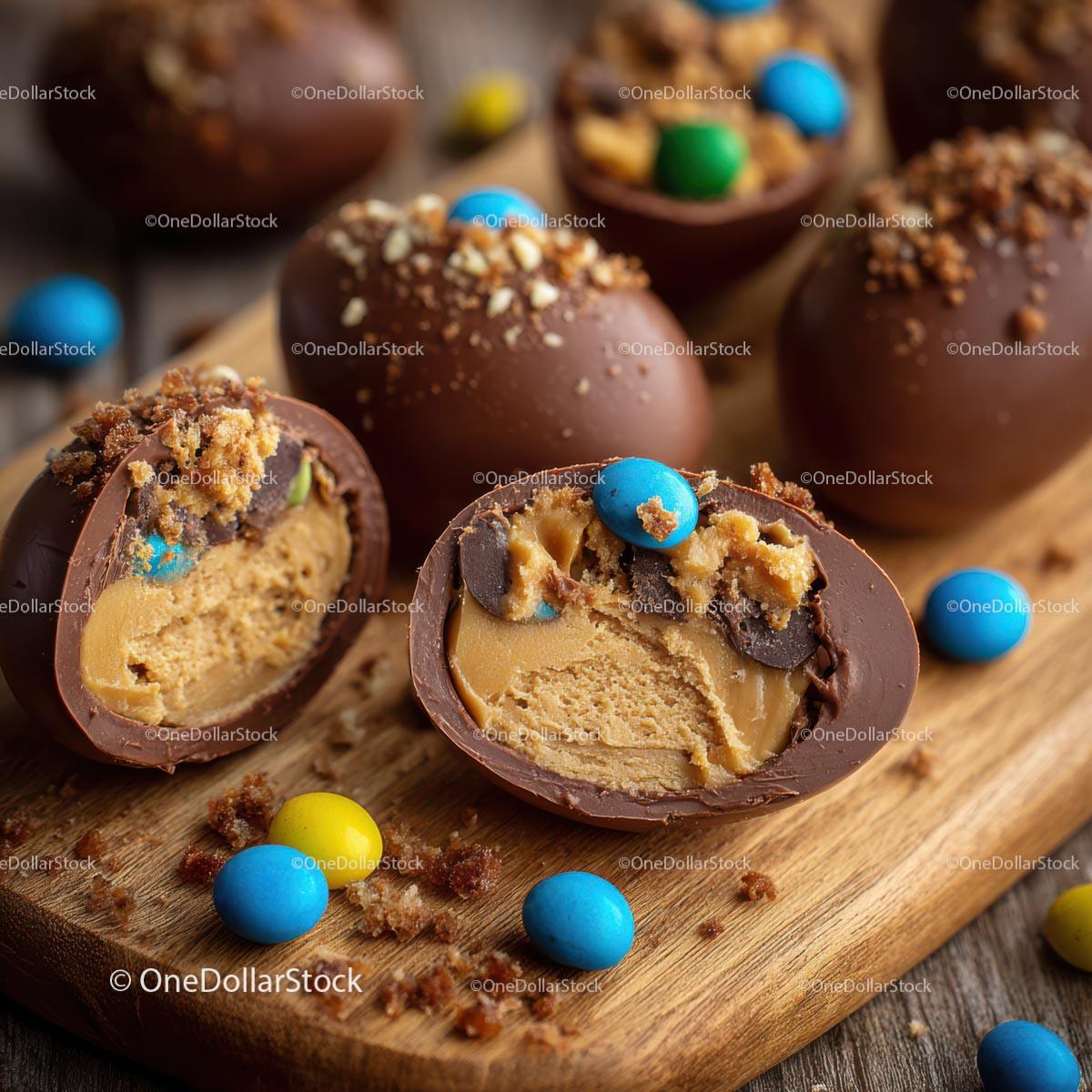 Close-Up of Delicious Chocolate Egg Candies Stock Photo Bundle preview 8