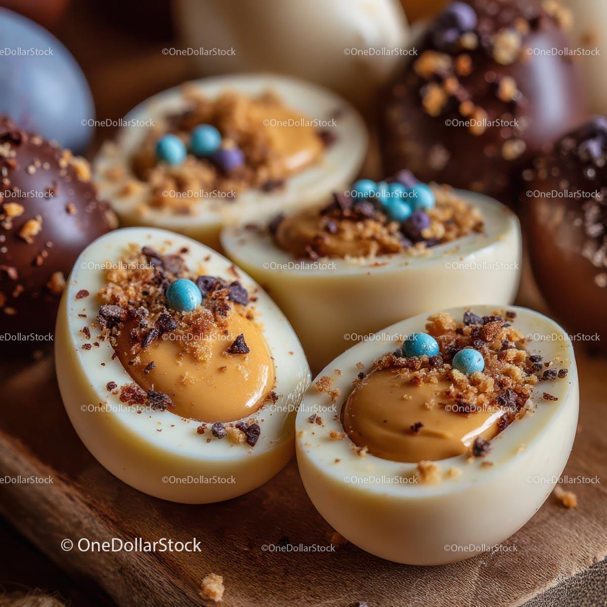 Close-Up of Delicious Chocolate Egg Candies Stock Photo Bundle preview 11