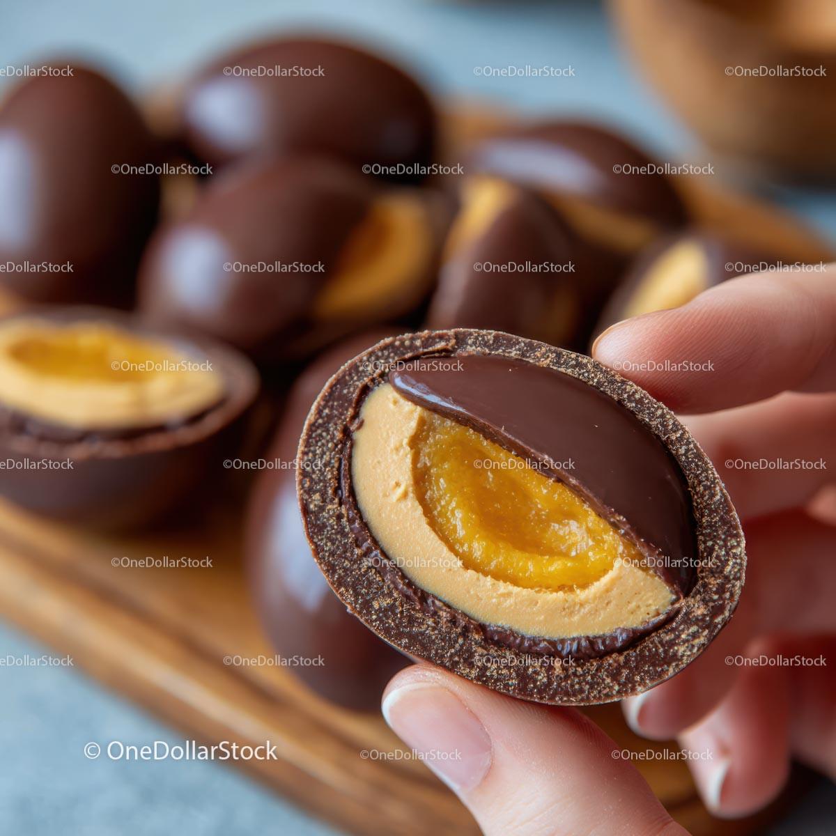 Close-Up of Delicious Chocolate Egg Candies Stock Photo Bundle preview 29