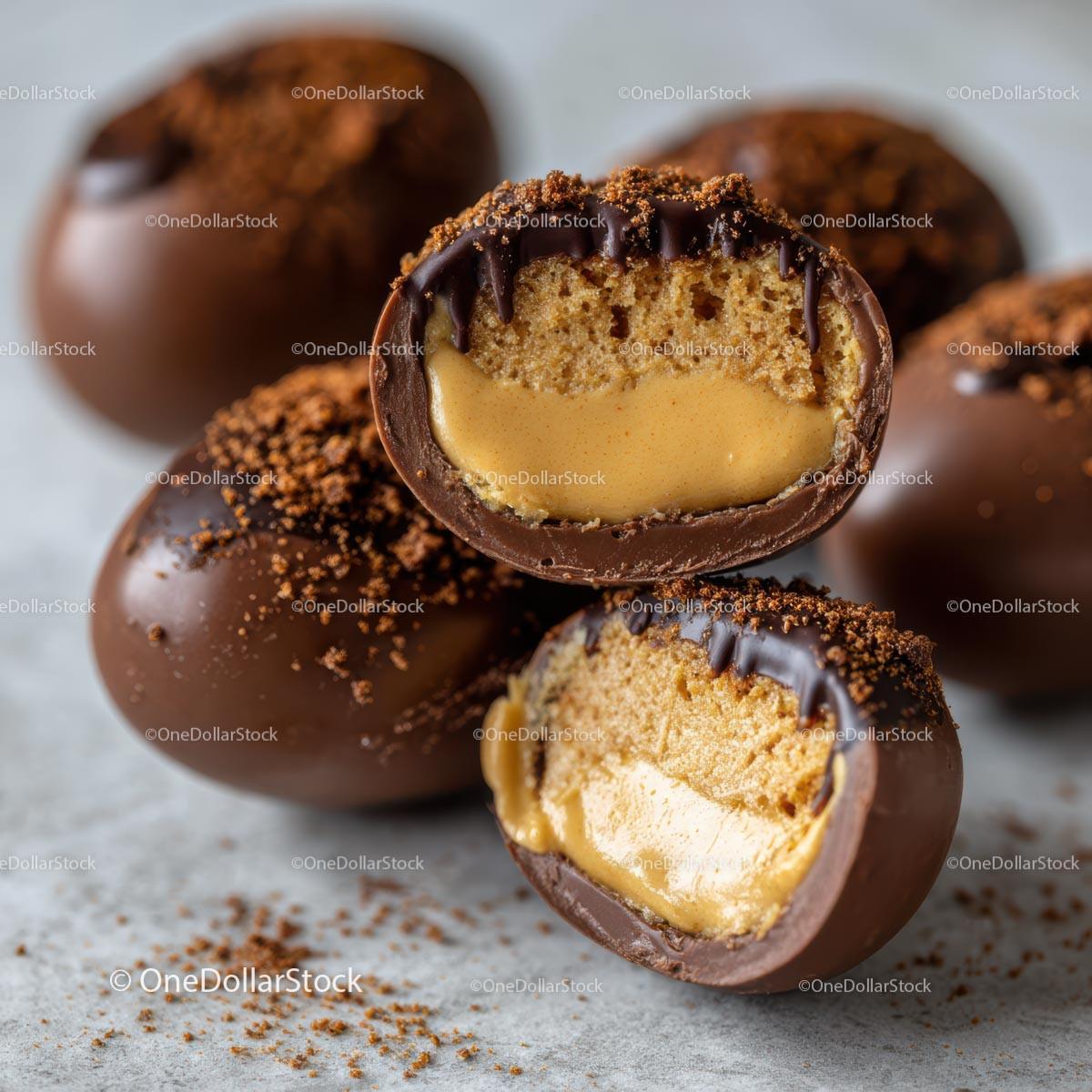 Close-Up of Delicious Chocolate Egg Candies Stock Photo Bundle preview 30