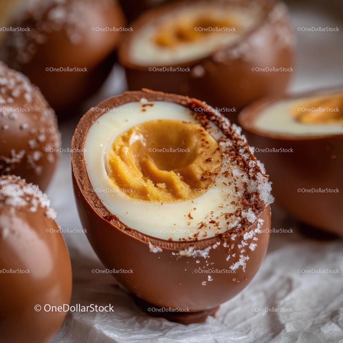 Close-Up of Delicious Chocolate Egg Candies Stock Photo Bundle preview 31