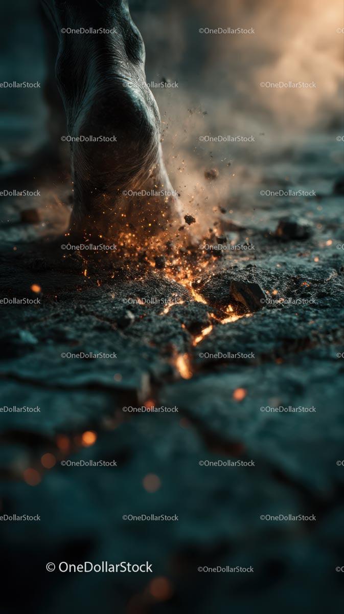 Giant Foot Stomping with Explosive Impact Stock Photo Bundle preview 16