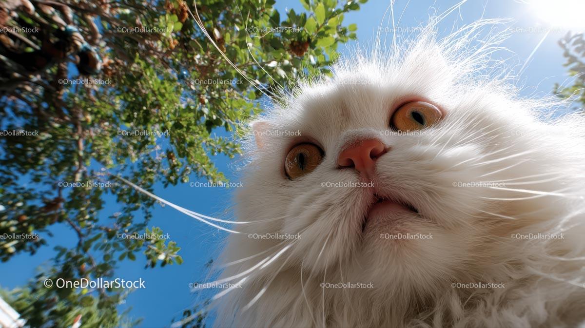 Close-Up of Fluffy Persian Cat in Sunny Garden Stock Photo Bundle preview 8
