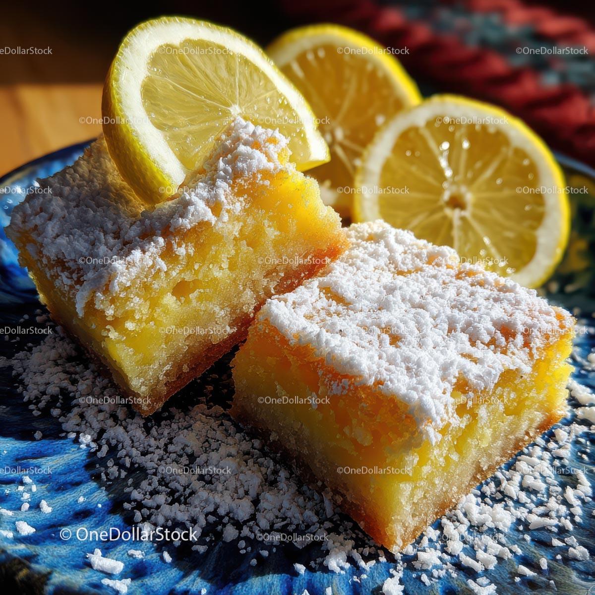 Lemon Bars with Fresh Citrus and Powdered Sugar