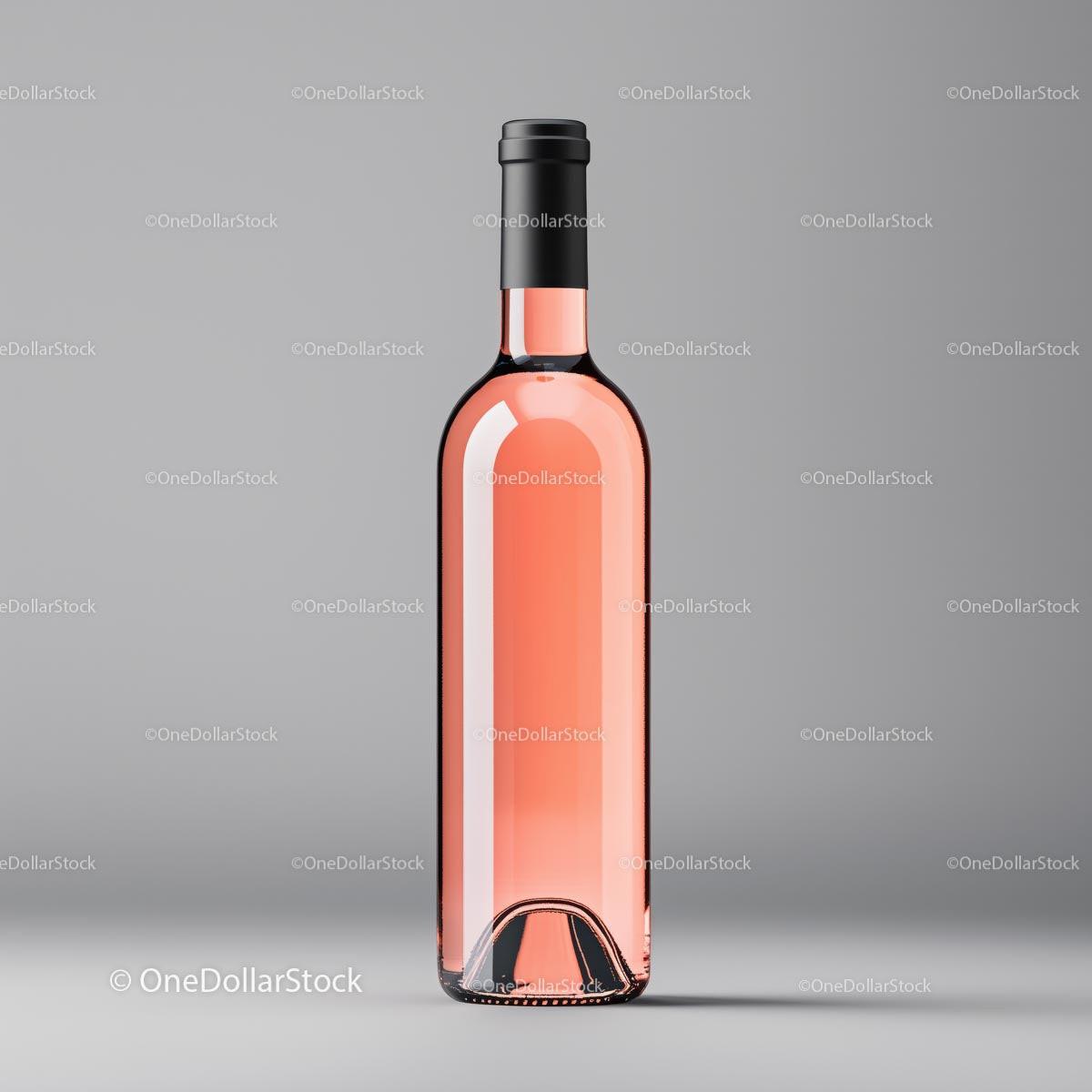 Elegant Rose Wine Bottle with Minimalist Design