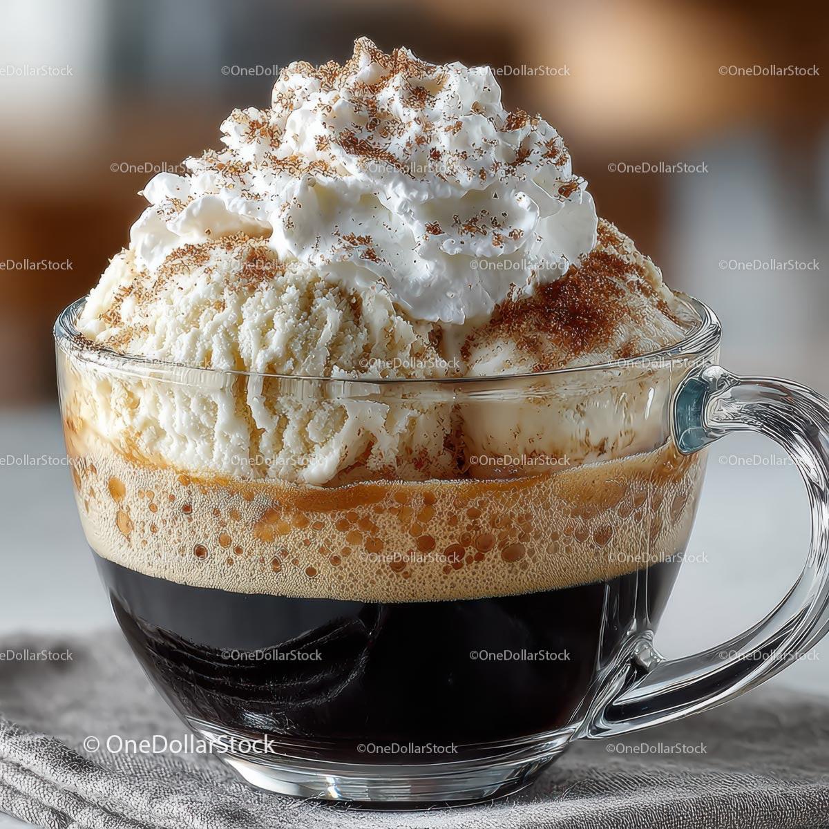 Indulgent Coffee with Ice Cream and Whipped Cream Topping Stock Photo Bundle preview 11