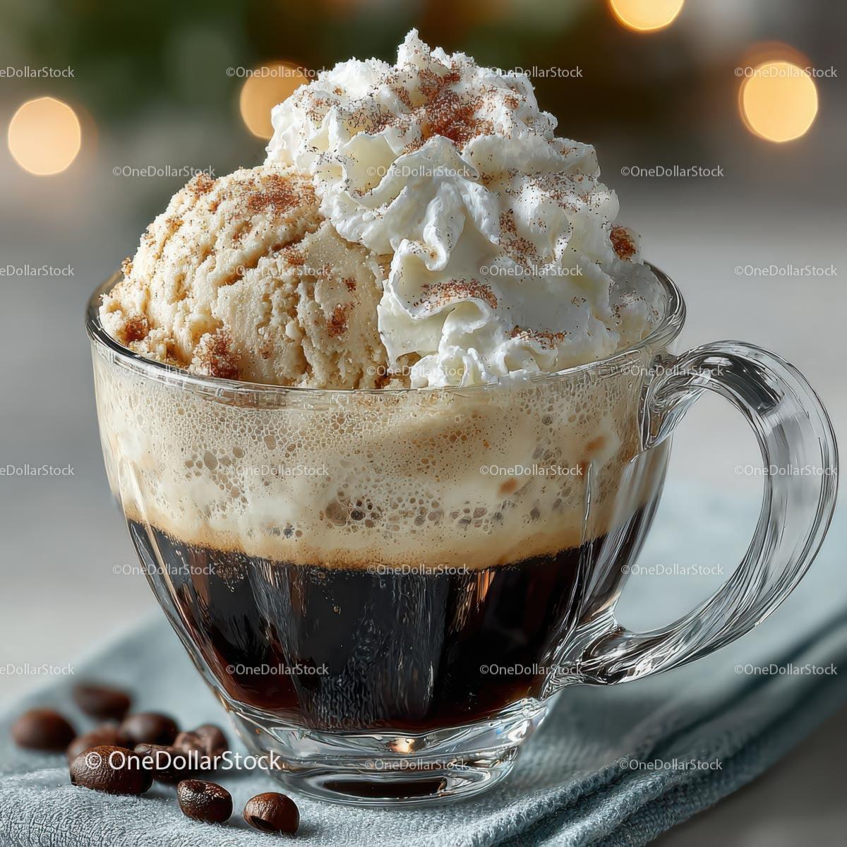 Indulgent Coffee with Ice Cream and Whipped Cream Topping Stock Photo Bundle preview 16