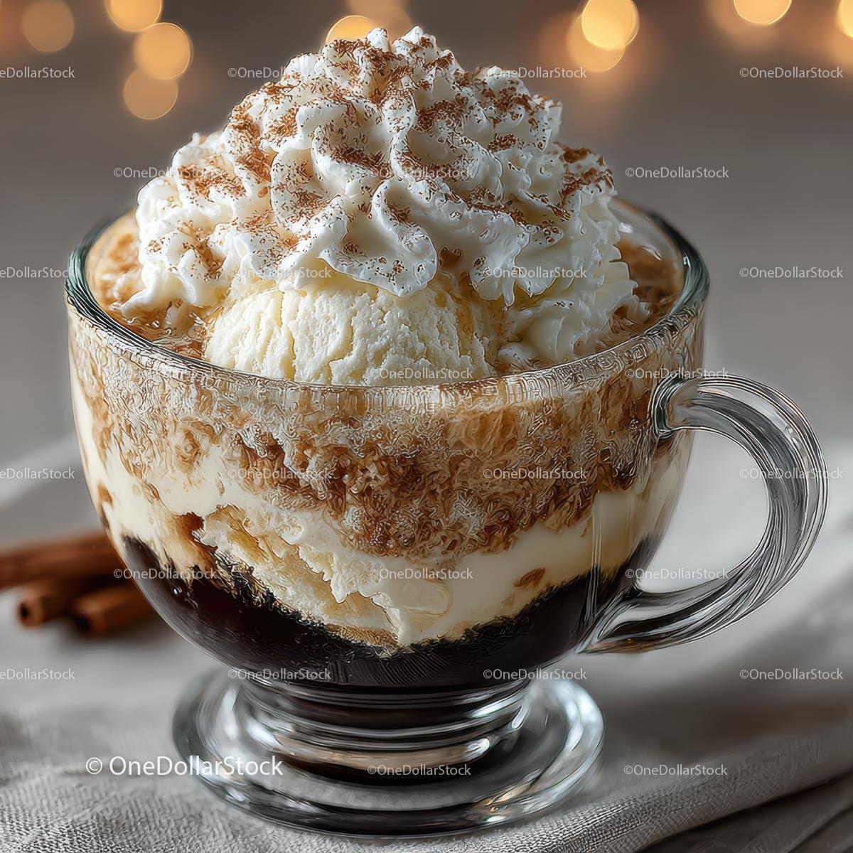 Indulgent Coffee with Ice Cream and Whipped Cream Topping Stock Photo Bundle preview 17