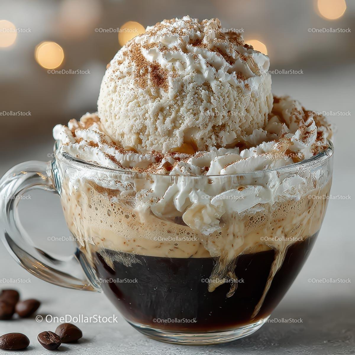 Indulgent Coffee with Ice Cream and Whipped Cream Topping Stock Photo Bundle preview 18