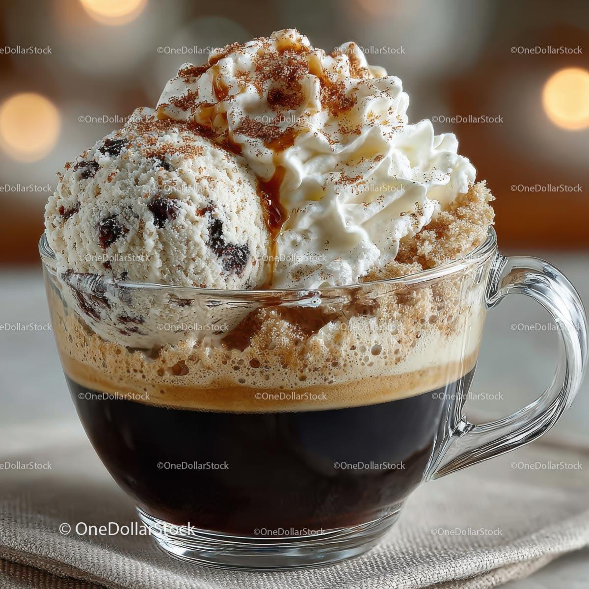 Indulgent Coffee with Ice Cream and Whipped Cream Topping Stock Photo Bundle preview 20