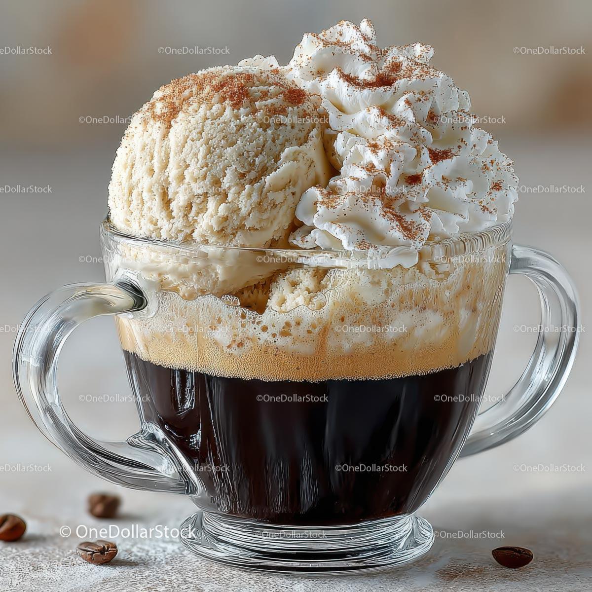 Indulgent Coffee with Ice Cream and Whipped Cream Topping Stock Photo Bundle preview 28