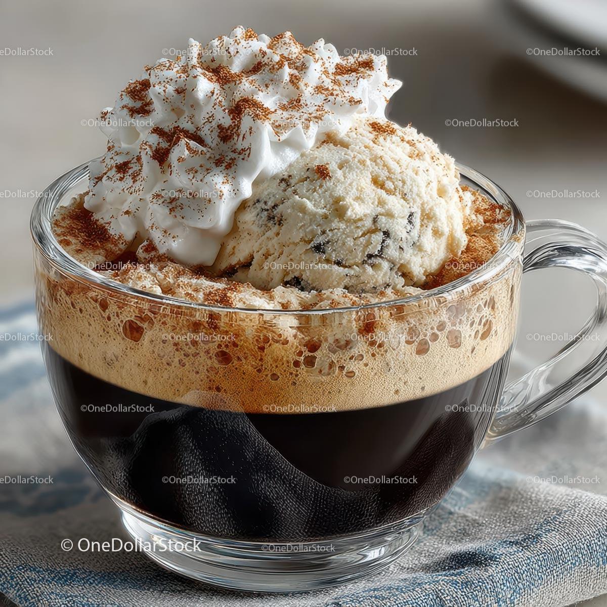 Indulgent Coffee with Ice Cream and Whipped Cream Topping Stock Photo Bundle preview 29
