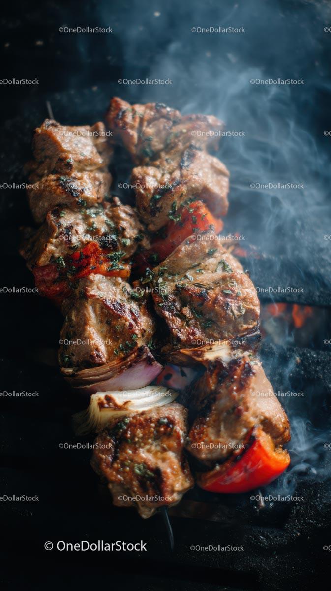 Delicious Grilled Meat and Vegetable Skewers