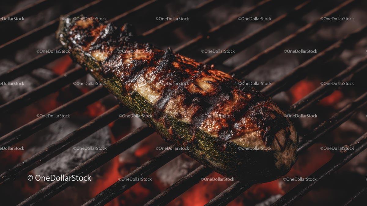 Perfectly Grilled Zucchini on Barbecue Grill