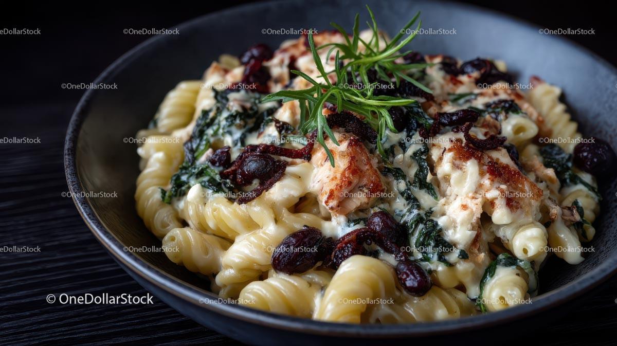 Gourmet Fusilli Pasta with Spinach and Sun-Dried Tomatoes