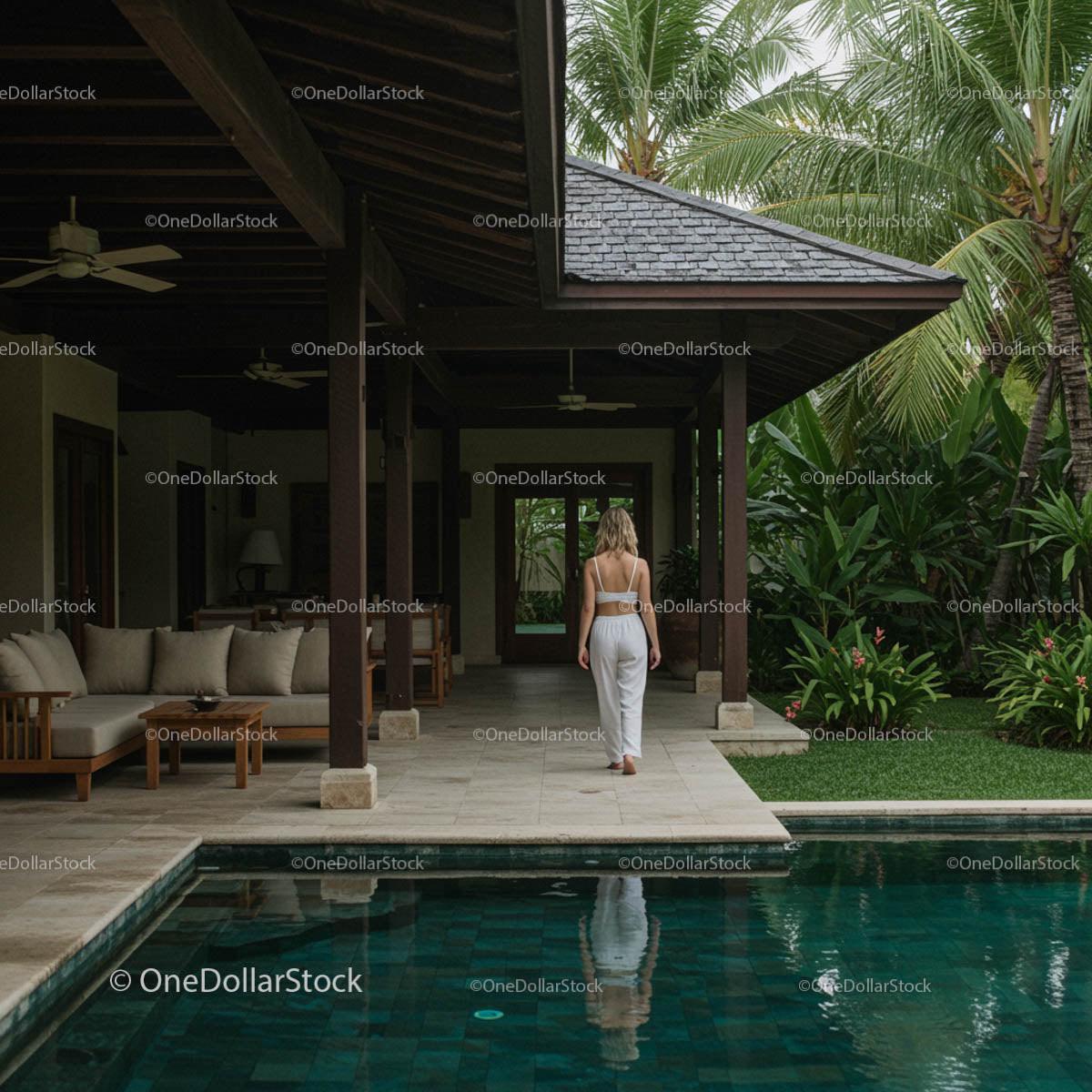 Serene Tropical Villa with Pool and Lush Greenery