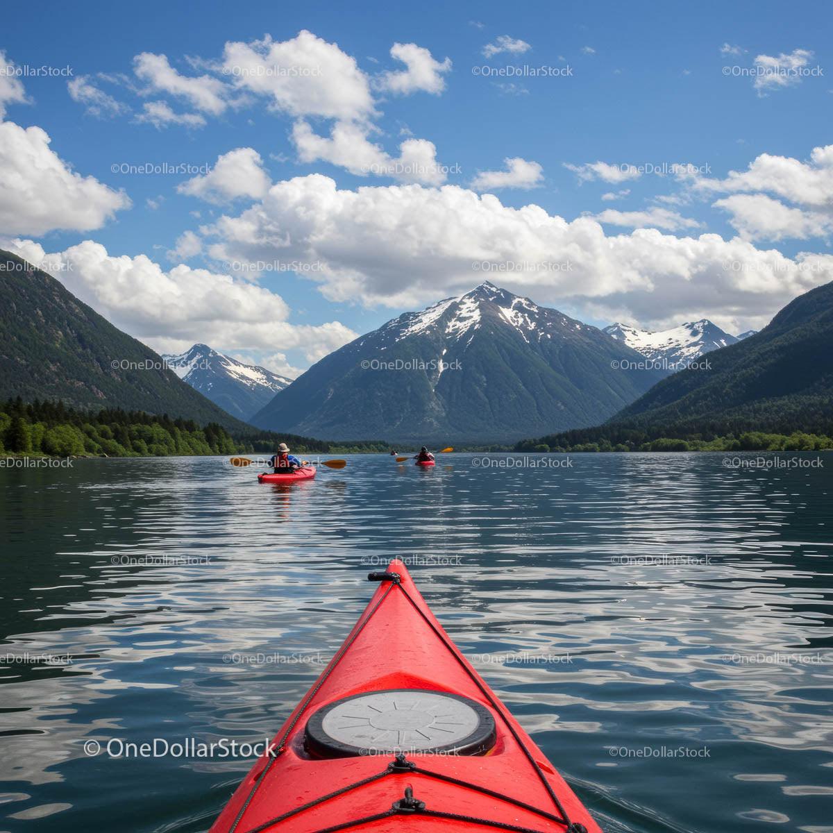 Kayaking Adventure on a Serene Mountain Lake