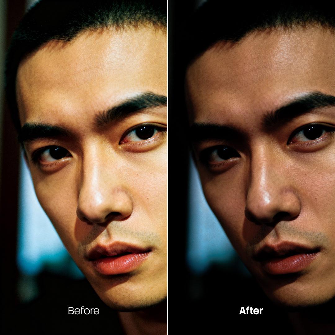 color grading preview with Dark Portraits LUT Pack