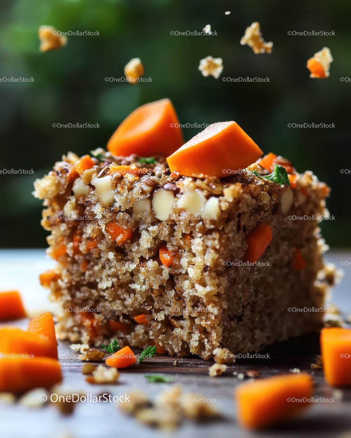 Chocolate Cake with Caramel Glaze and Orange Carrot Slices Stock Photo Bundle preview 23
