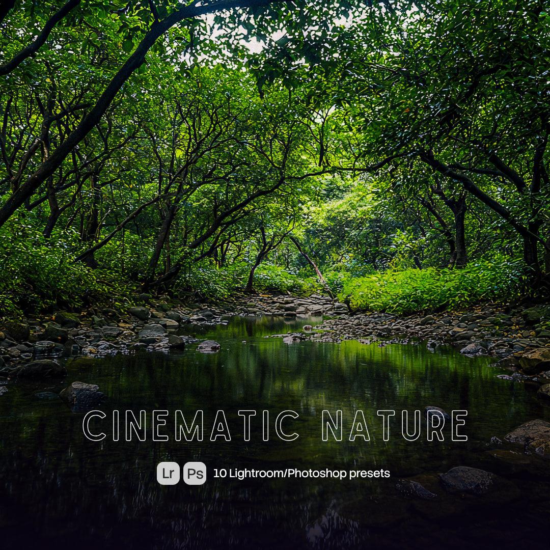 Cinematic Nature Lightroom presets cover preview