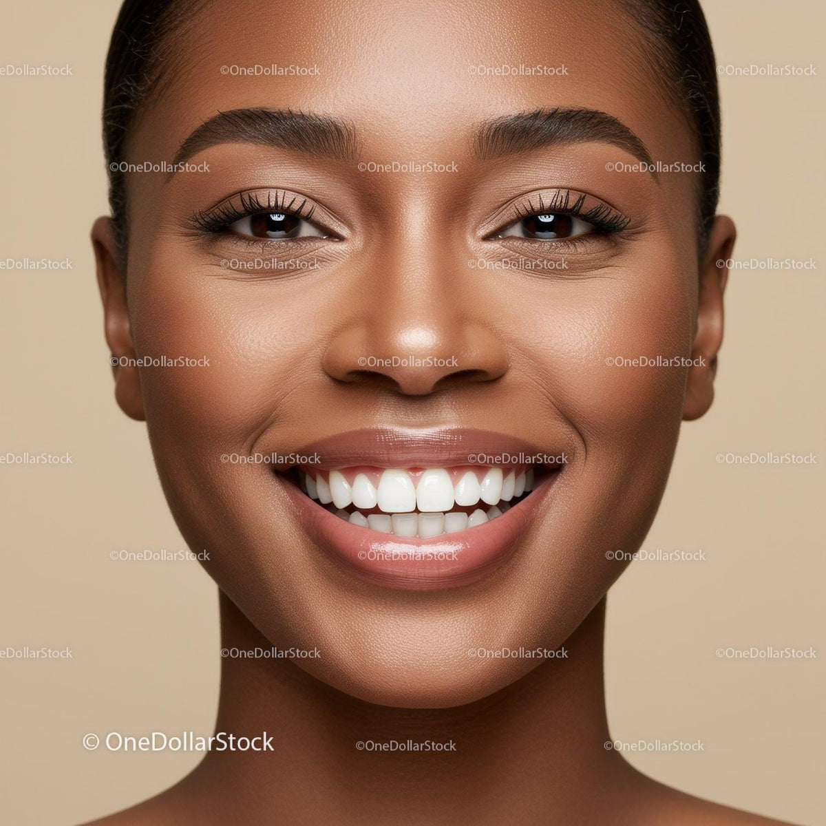 Close up of happy young woman with radiant smile