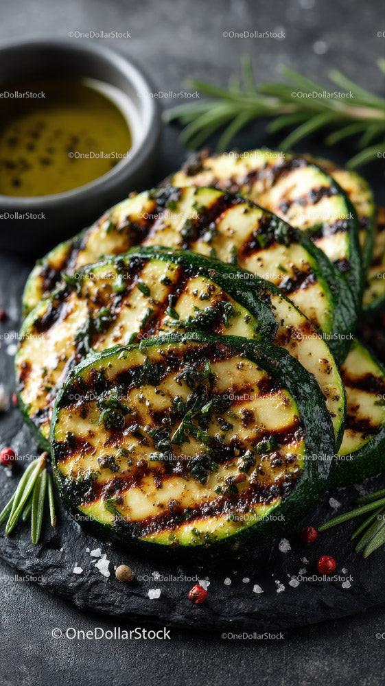 Grilled Zucchini Slices with Herbs for Healthy Summer Cooking Stock Photo Bundle preview 14