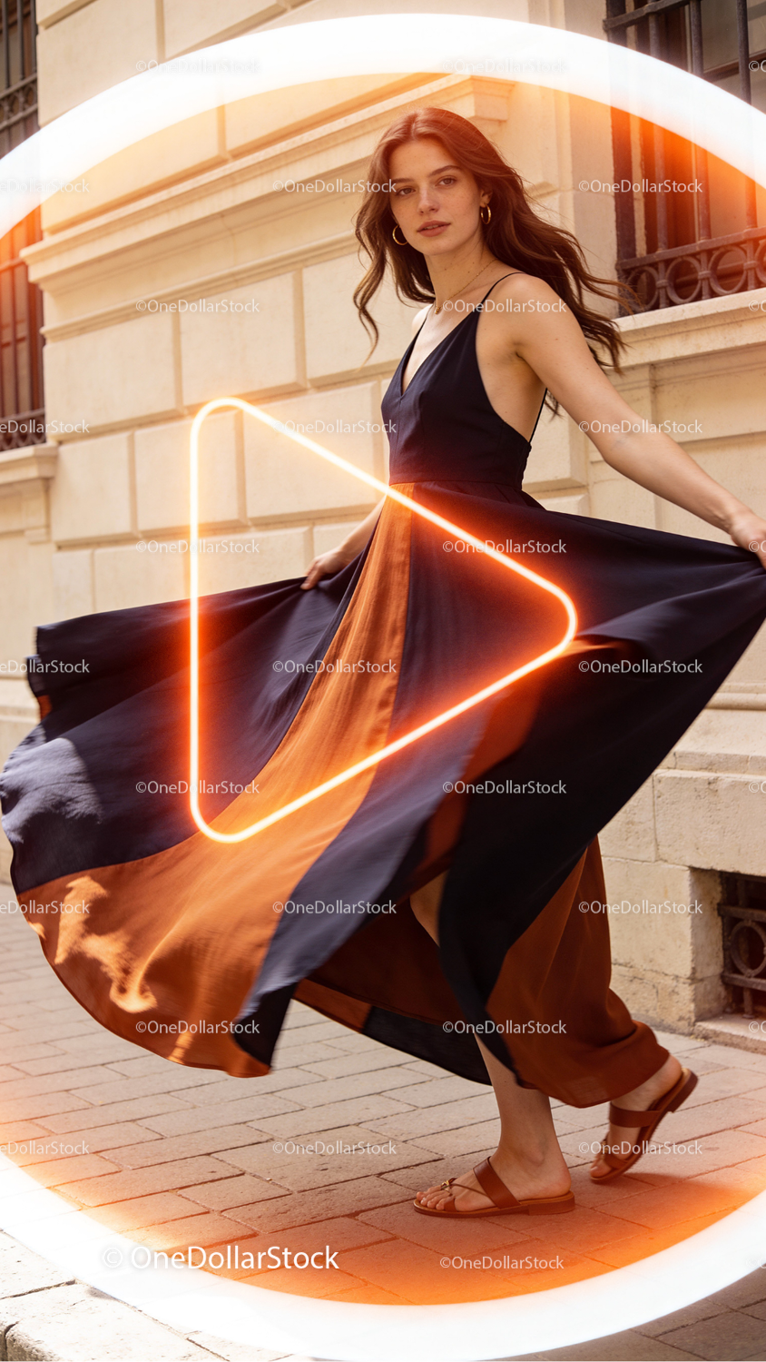 Before and after Orange Polygons Photo Overlays effect