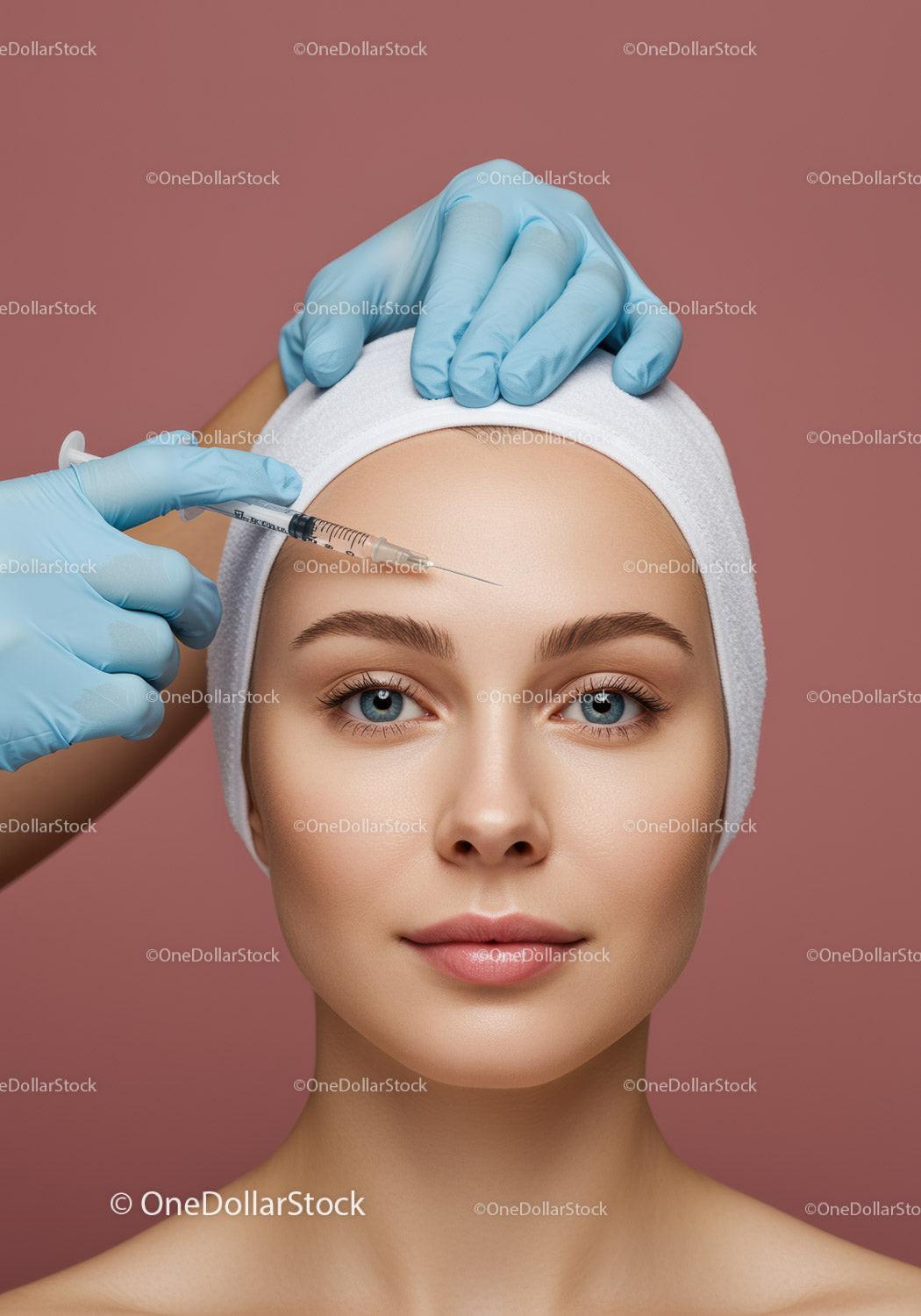 Woman Receiving Botox Injection for Facial Rejuvenation