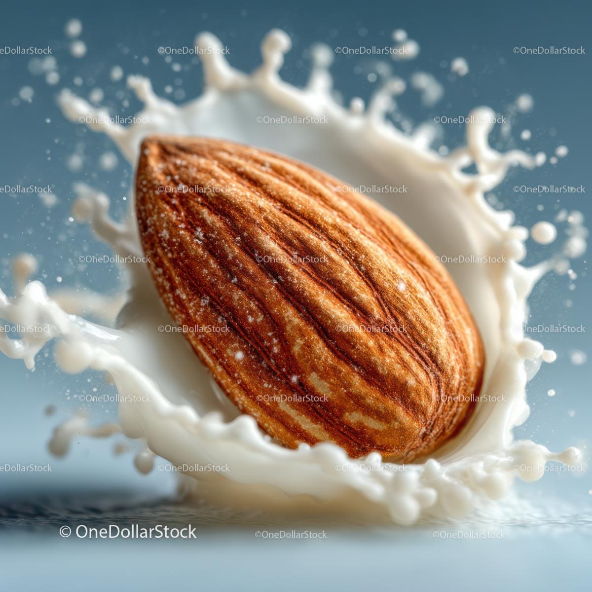 Almond Splashing in Creamy Milk for Delicious Food Photography Stock Photo Bundle preview 39